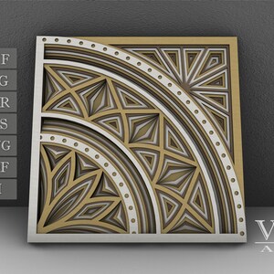 Layered Mandala SVG File, 3D Flower Mandala, Cut file, Laser cut file Mandala DXF file, Layered Mandala SVG for Cricut - M39