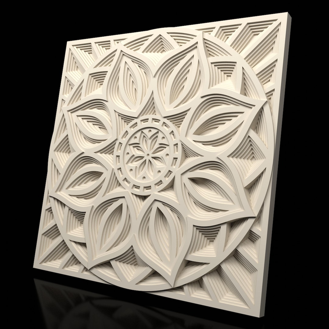 3D Wall Panel STL File for CNC Router and 3D Printing, CNC File for ...