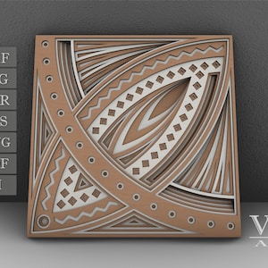 3D mandala SVG files for cricut, Mandala DXF Laser cut pattern, Glowforge 3D Mandala Svg, 3D Layer Mandala SVG, Mandala cut file dxf - M64
