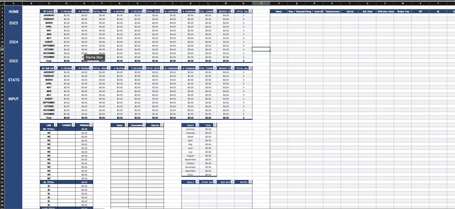 Insurance Sales Tracker – Excel Spreadsheet, Commission & Policy ...