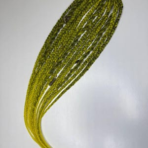Unique Handmade Lime Green to Yellow Ombre Braided Dread Ponytail Extension