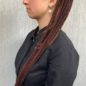 BROWN & BLACK | Braids Locks on elastic band Cool Crochet Dreadlocks Handmade Synthetic hair extensions set Temporary Ponytail Hippie Viking