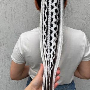 White Braided Ponytail Extension: Elfcore Viking Festival Hairpiece