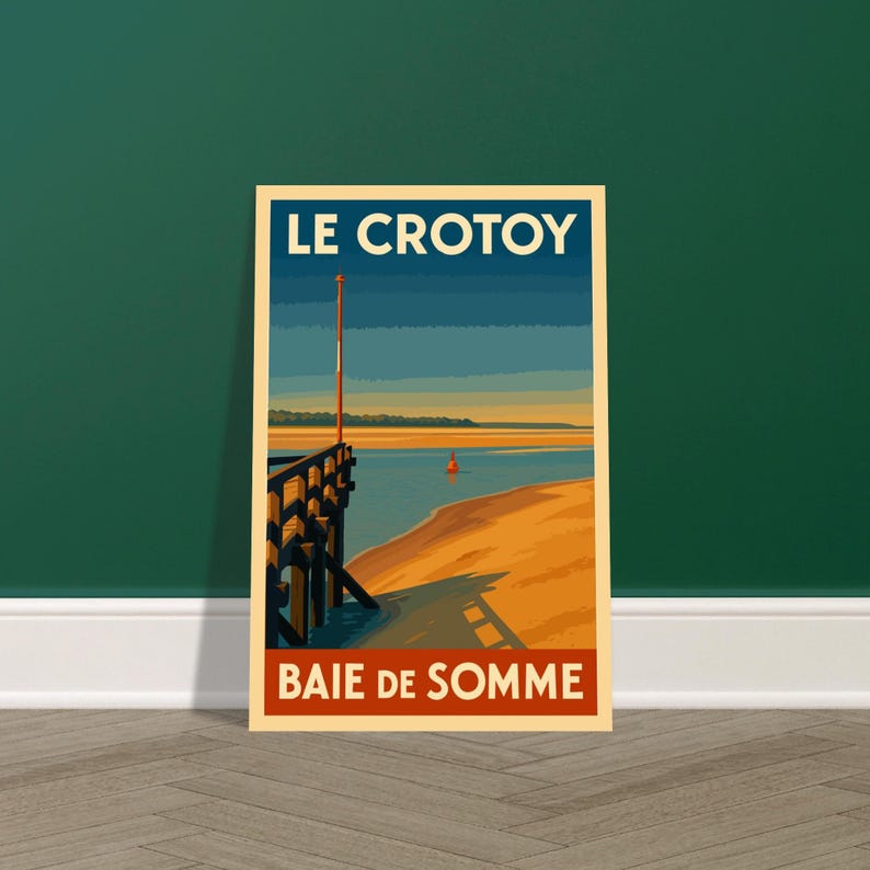 Affiche vintage Le Crotoy, Baie de Somme