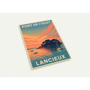 Pack of 10 Postcards - Beautiful Sunset at Port de L'Islet, Bretagne - Perfect for Note Writing and Gifts