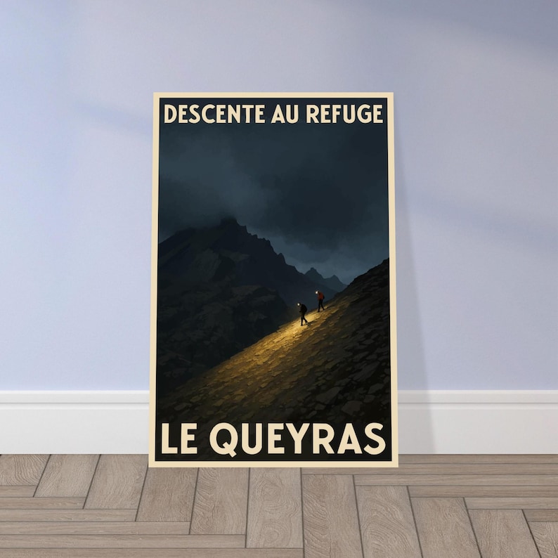 Affiche vintage Descente au refuge, Queyras