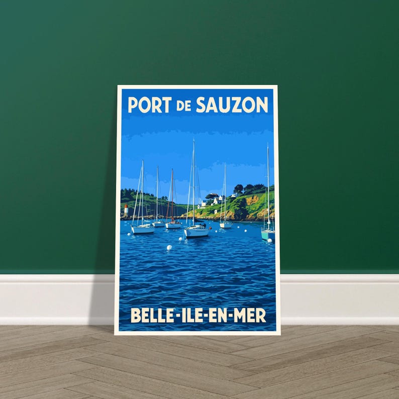 Affiche vintage Le port de Sauzon