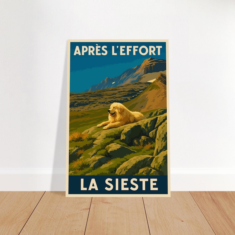 Affiche vintage Après l'effort, la sieste
