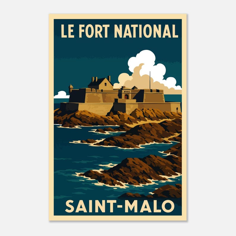 Affiche Saint-Malo, le Fort National, vue 4