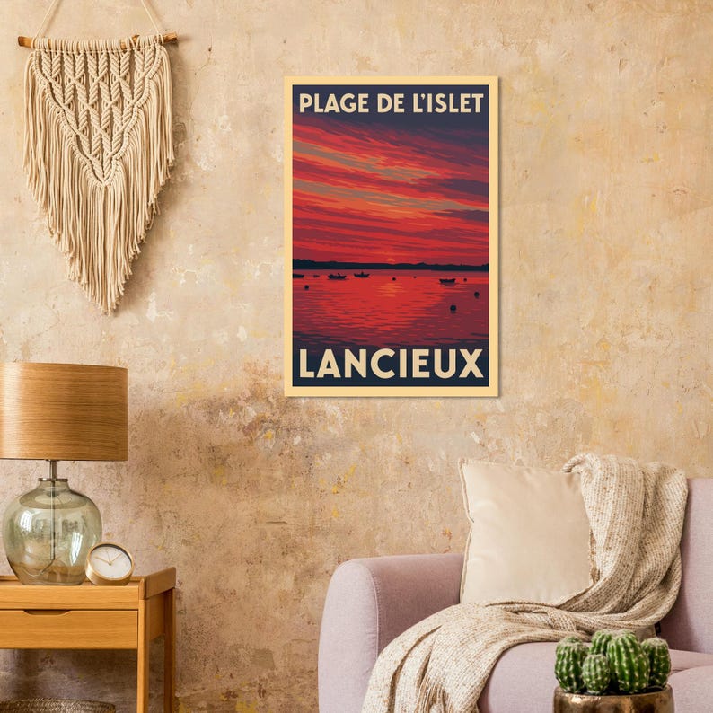 Affiche Coucher de soleil à Lancieux, vue 2