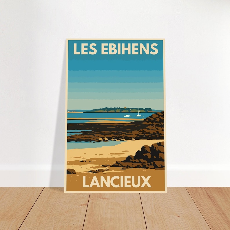 Affiche vintage Les Ébihens depuis Lancieux