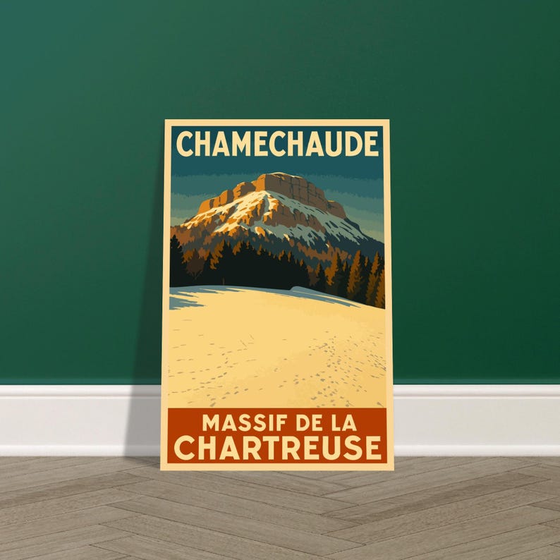 Affiche vintage Chamechaude sous la neige