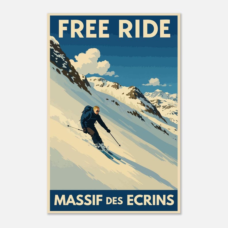 Affiche Freeride dans les Écrins, vue 2