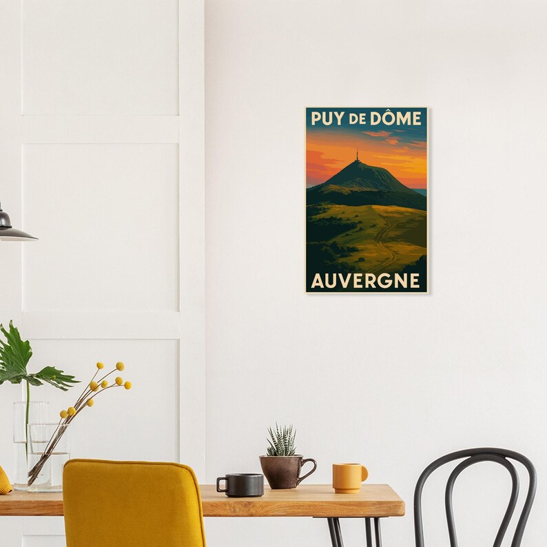 Affiche Le Puy de Dôme au coucher du soleil, vue 4