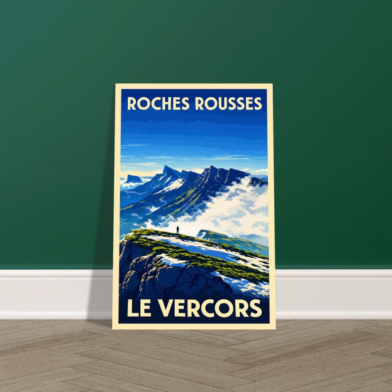 Affiche vintage Les crêtes des Roches Rousses