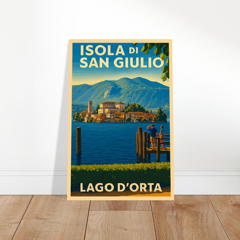 Affiche vintage Isola di San Giulio, lac d'Orta