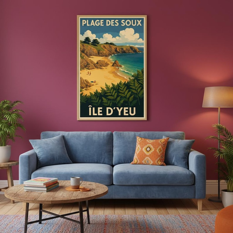 Affiche La plage des Soux, Île d'Yeu, vue 4