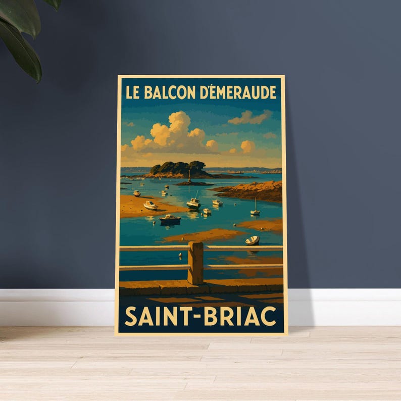 Affiche vintage Saint-Briac, le balcon d'Émeraude
