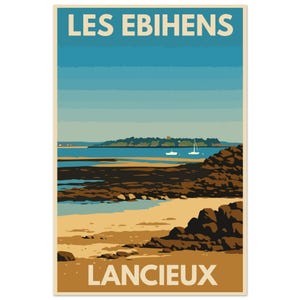 Póster vintage – Les Ébihens, Lancieux, Bretaña