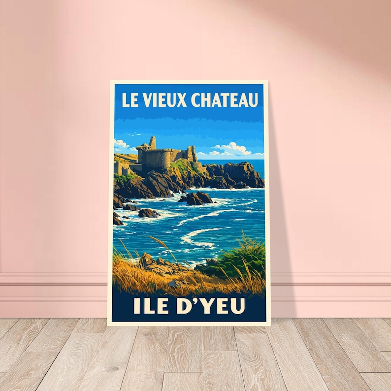 Affiche vintage Le Vieux Château, Île d'Yeu