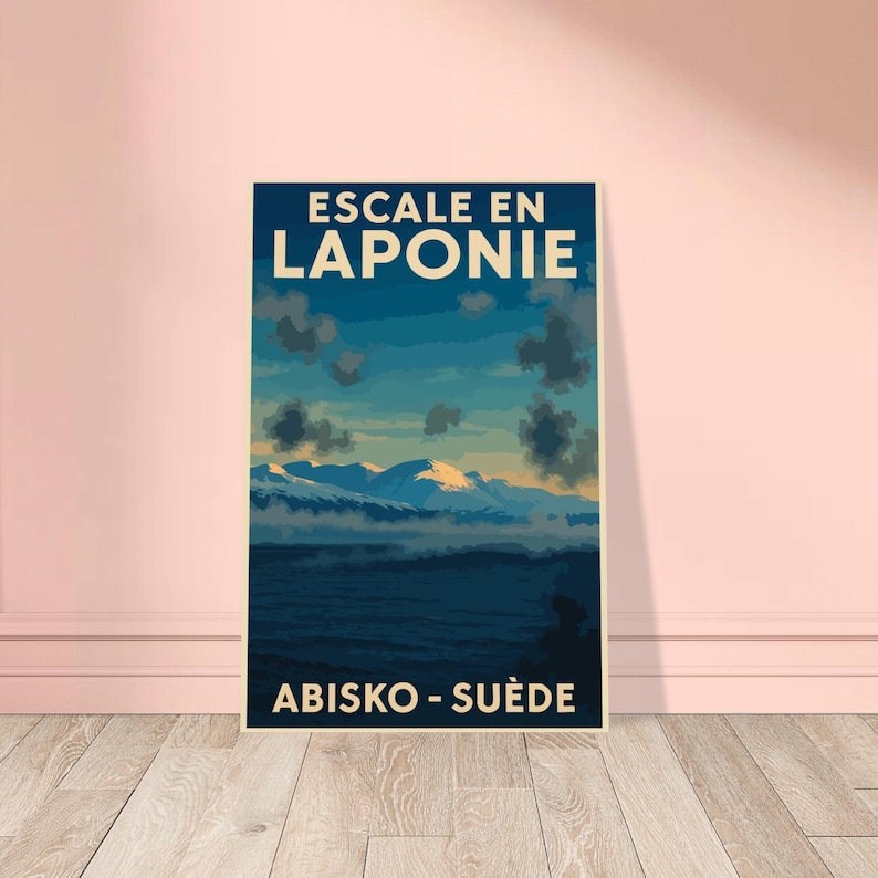 Affiche vintage Abisko, Laponie