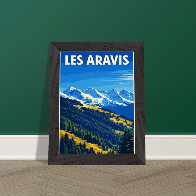 Affiche Les Aravis, alpages enneigés, vue 2