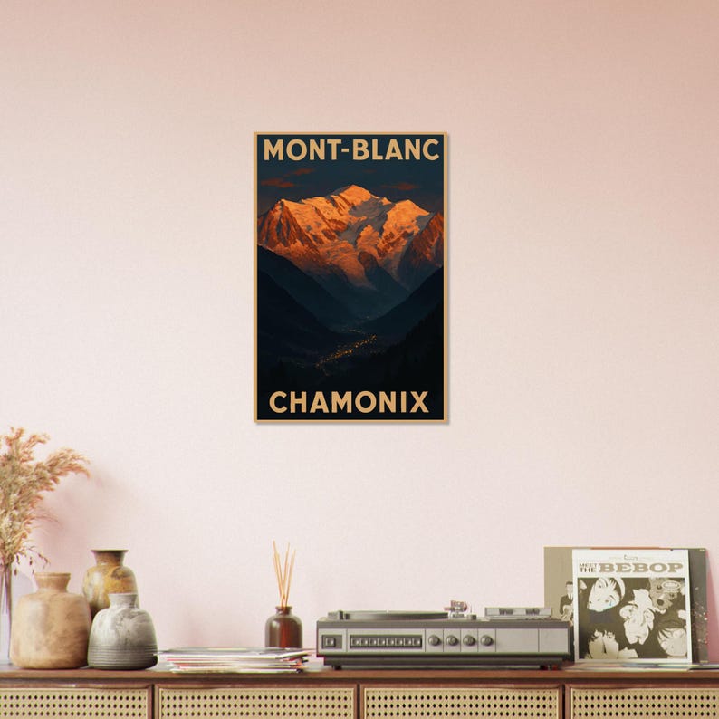 Affiche Le Mont-Blanc depuis Chamonix, vue 3