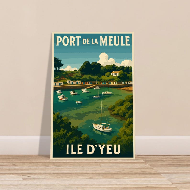 Affiche vintage Port de la Meule, Île d'Yeu