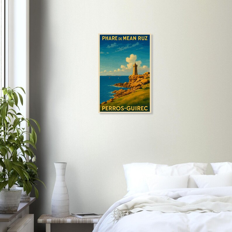 Affiche Le phare de Mean Ruz, Perros-Guirec, vue 3