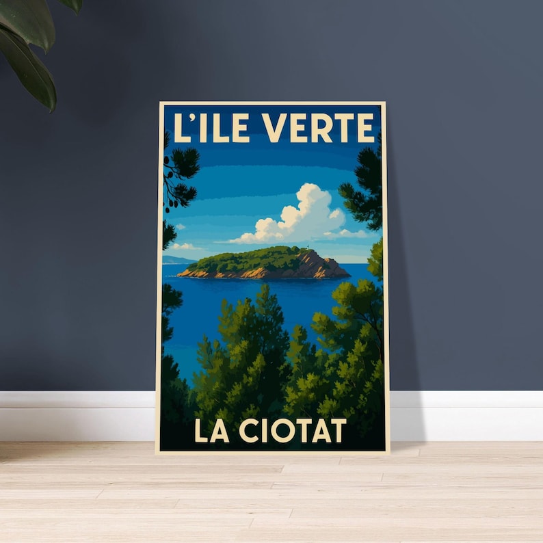 Affiche vintage L'Île Verte, La Ciotat