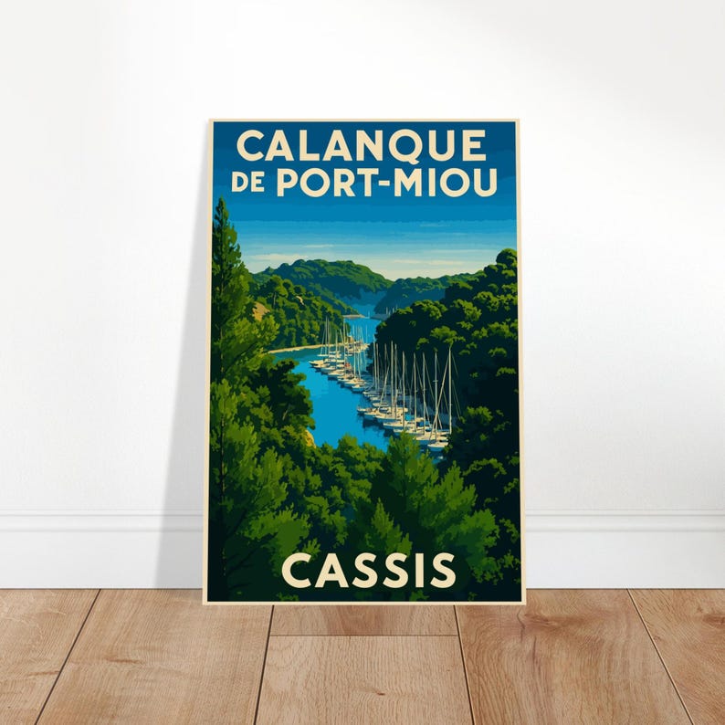 Affiche vintage Port-Miou, Calanques