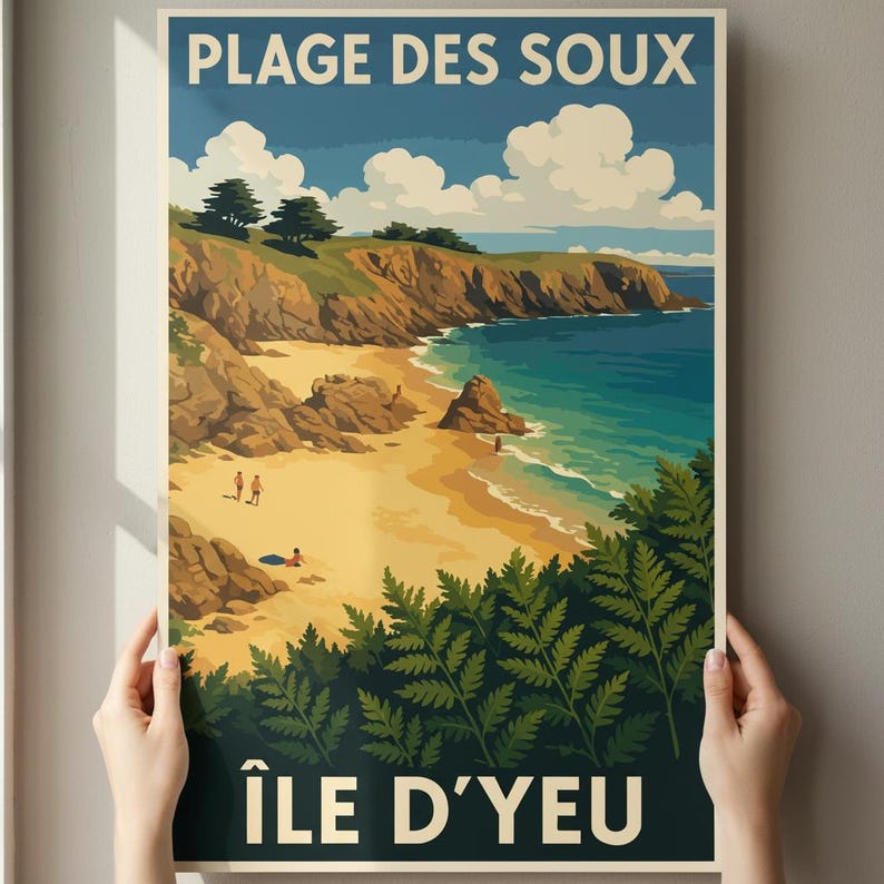 Affiche La plage des Soux, Île d'Yeu, vue 3