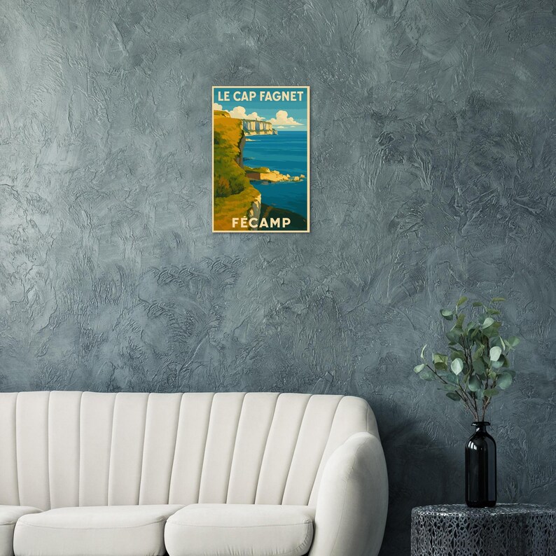 Affiche Le cap Fagnet, Fécamp, vue 2