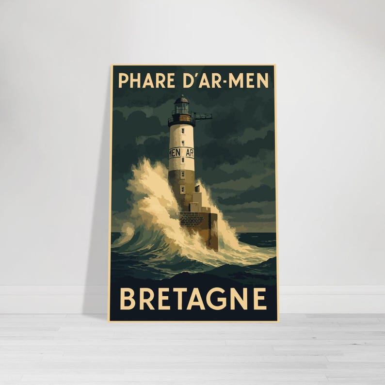Affiche vintage Le phare d'Ar-Men