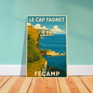 Vintage poster Cap Fagnet – Fécamp Normandy – Seaside poster – Nature and escape decor