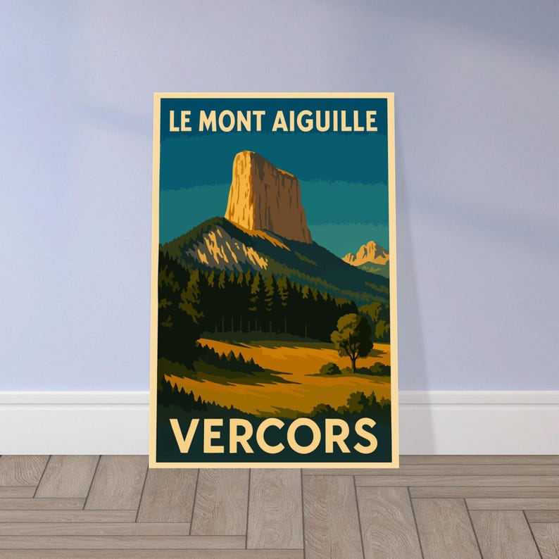 Affiche vintage Escalade au Mont Aiguille
