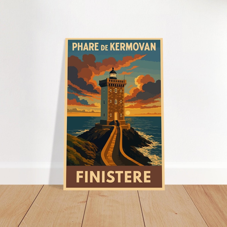 Affiche vintage Le phare de Kermovan