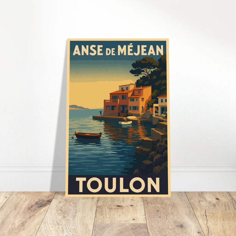Affiche vintage L'anse de Méjean, Toulon