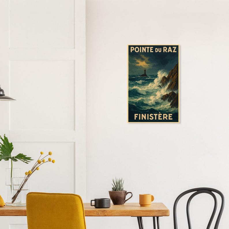 Affiche La pointe du Raz dans la tempête, vue 2