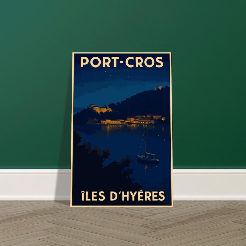 Affiche vintage Croisière de nuit à Port-Cros
