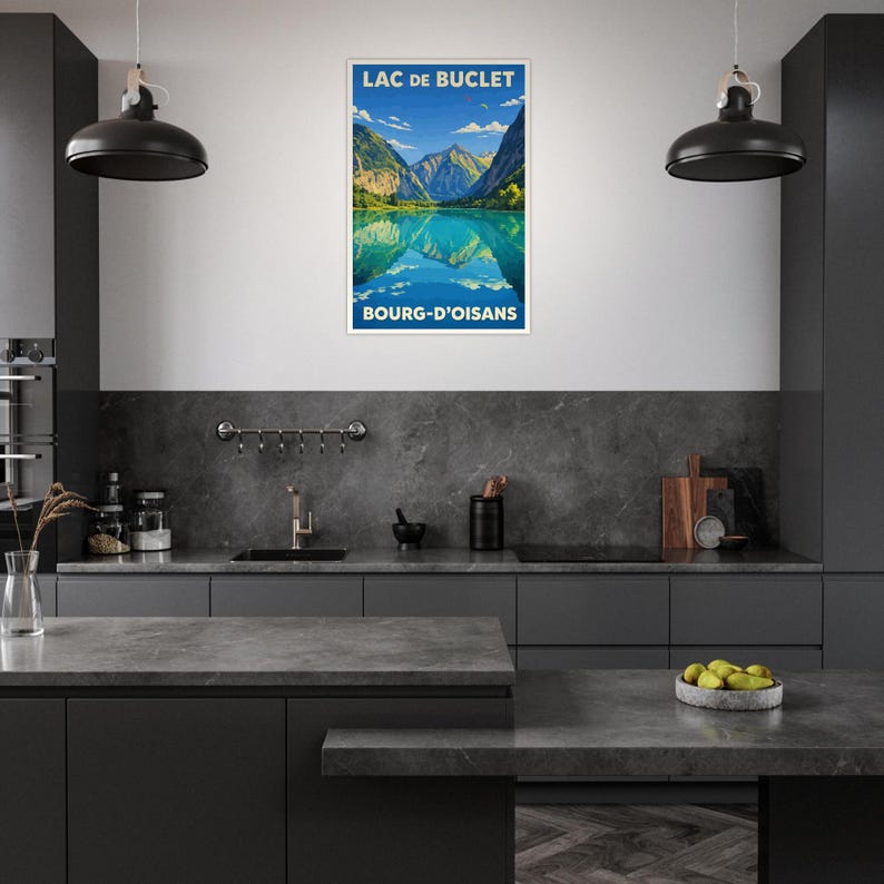 Affiche Le lac de Buclet, Bourg-d'Oisans, vue 4