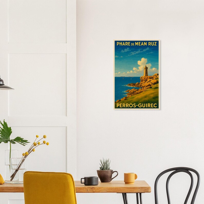 Affiche Le phare de Mean Ruz, Perros-Guirec, vue 4