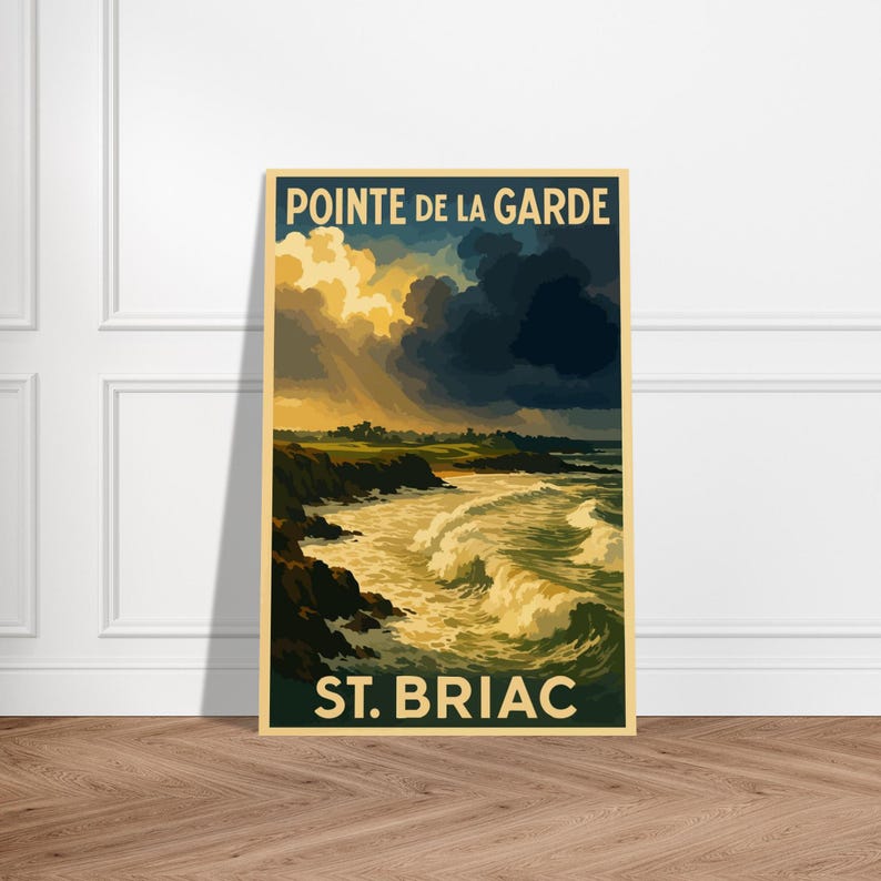 Affiche vintage La pointe de la Garde dans la tempête