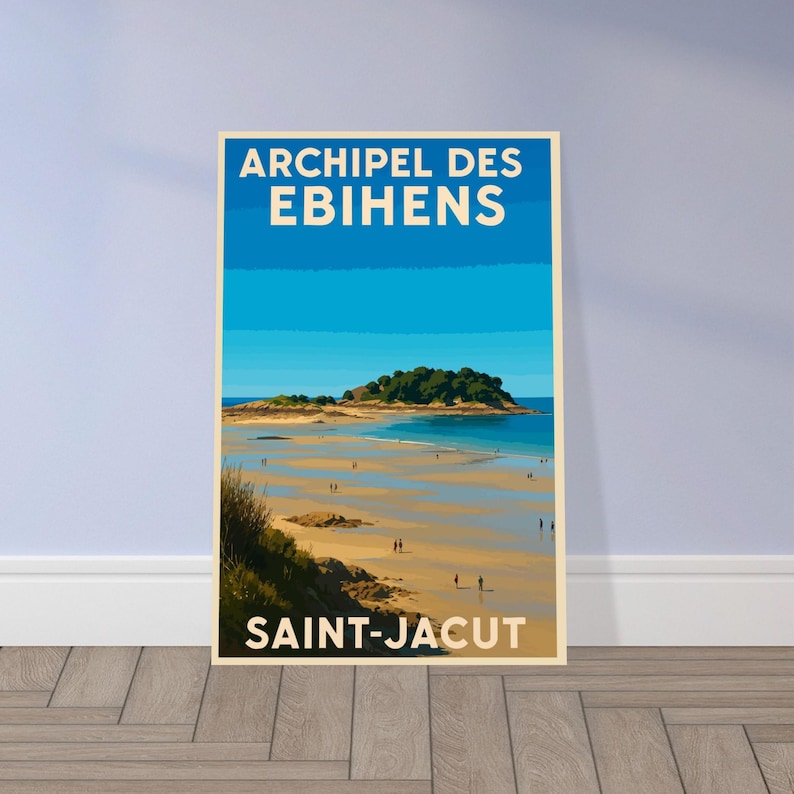 Affiche vintage Marée basse à Saint-Jacut
