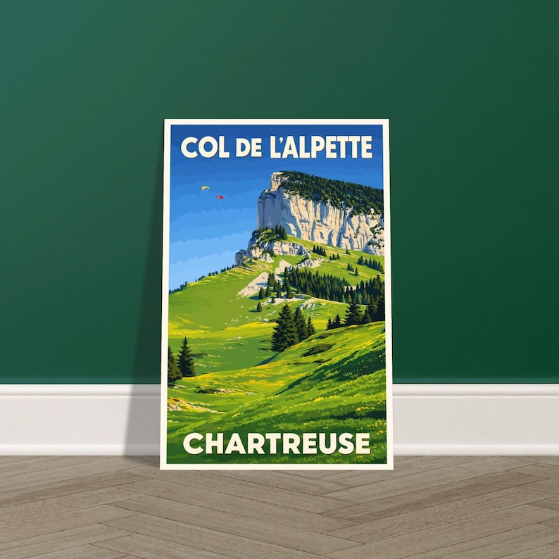 Affiche vintage Le col de l'Alpette