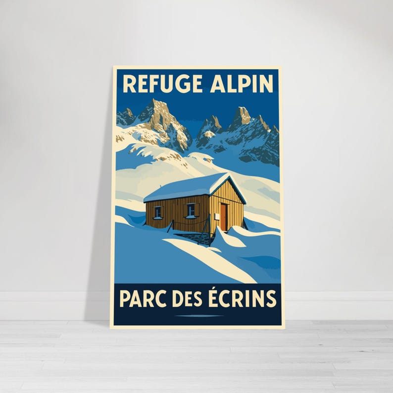 Affiche vintage Le refuge des Écrins