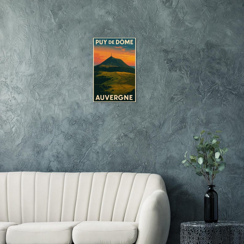Affiche Le Puy de Dôme au coucher du soleil, vue 3