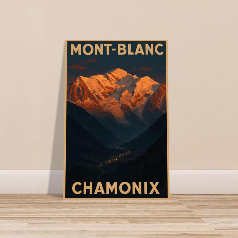 Affiche Le Mont-Blanc depuis Chamonix, vue 2