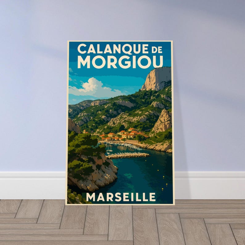 Affiche vintage La traversée des Calanques