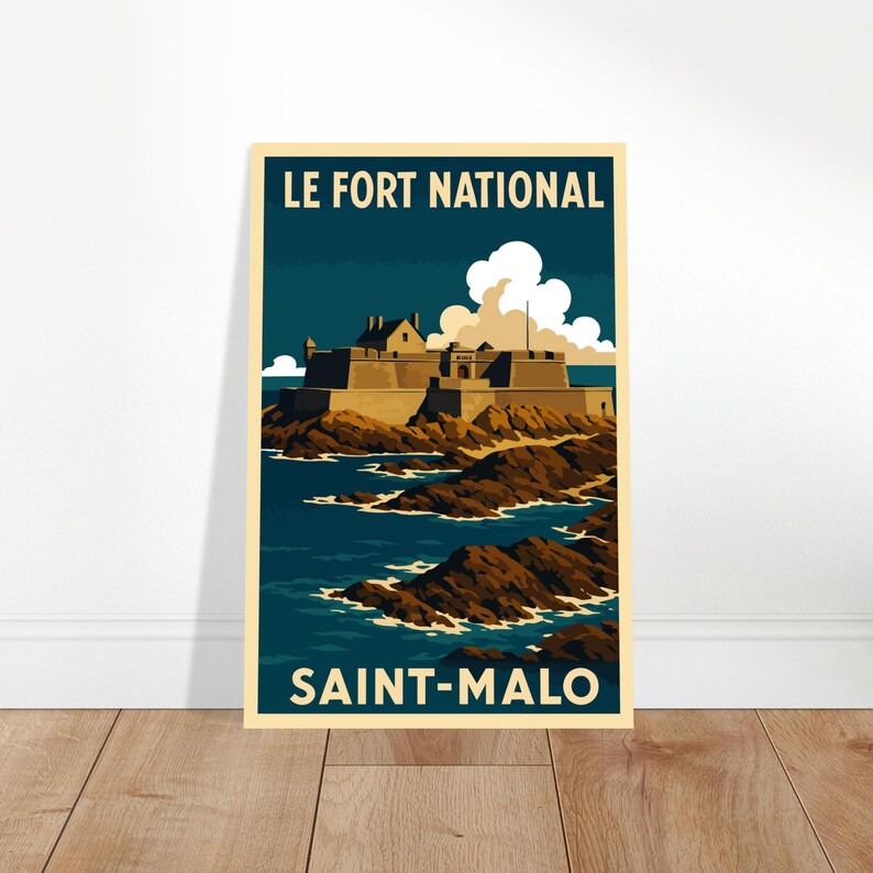 Affiche vintage Saint-Malo, le Fort National